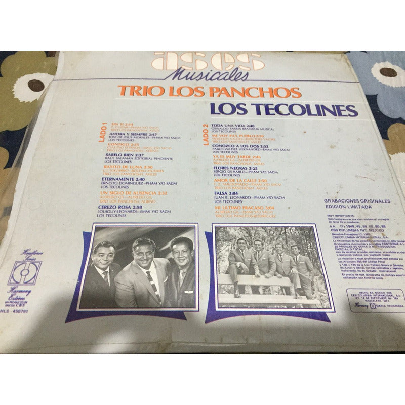 Lps Acetato Ases Musicales Trio Los Panchos Y Los Tecolines