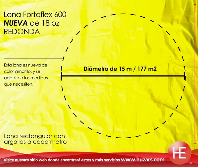 Lonas Circulares De 15 M De Diámetro 177 M² Con Argollas