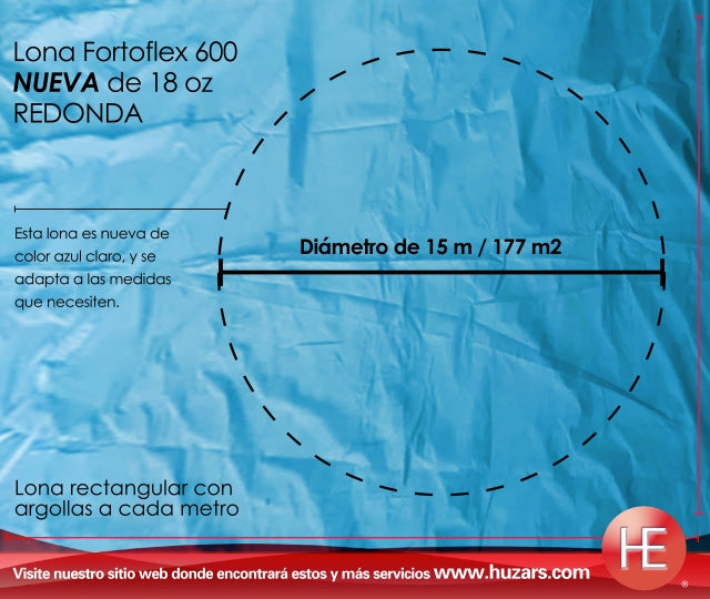 Lonas Circulares De 15 M De Diámetro 177 M² Con Argollas