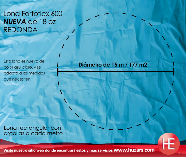 Lonas Circulares De 15 M De Diámetro 177 M² Con Argollas