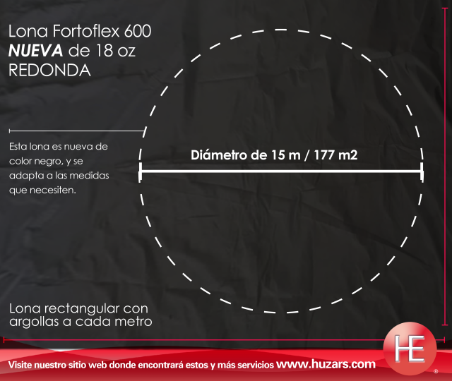 Lonas Circulares De 15 M De Diámetro 177 M² Con Argollas