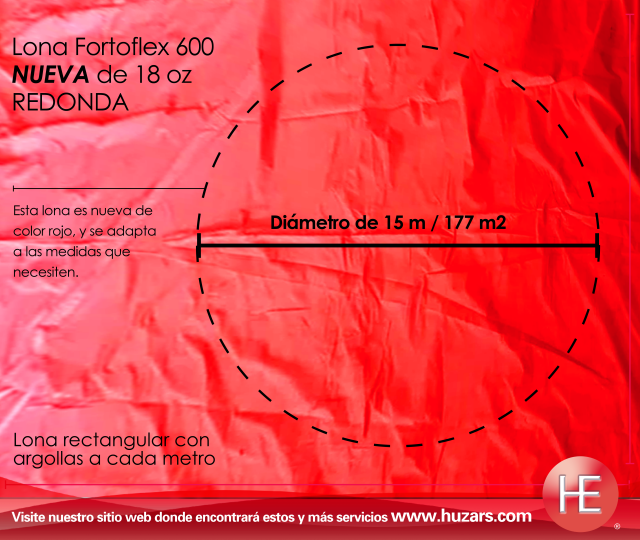 Lonas Circulares De 15 M De Diámetro 177 M² Con Argollas